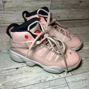 Nike Air Jordan 6 Rings 'Atmosphere' Pink Sneakers 323420-602 Toddler Size 12C